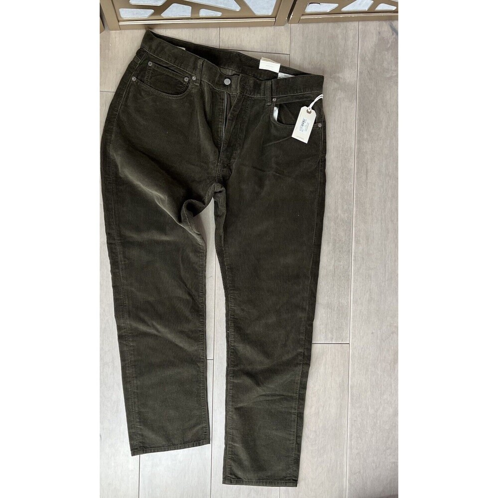 New OOBE BRAND Cabril Corduroy 5-Pocket Tapered Pants Men 36/30 36x30 Bark Brown